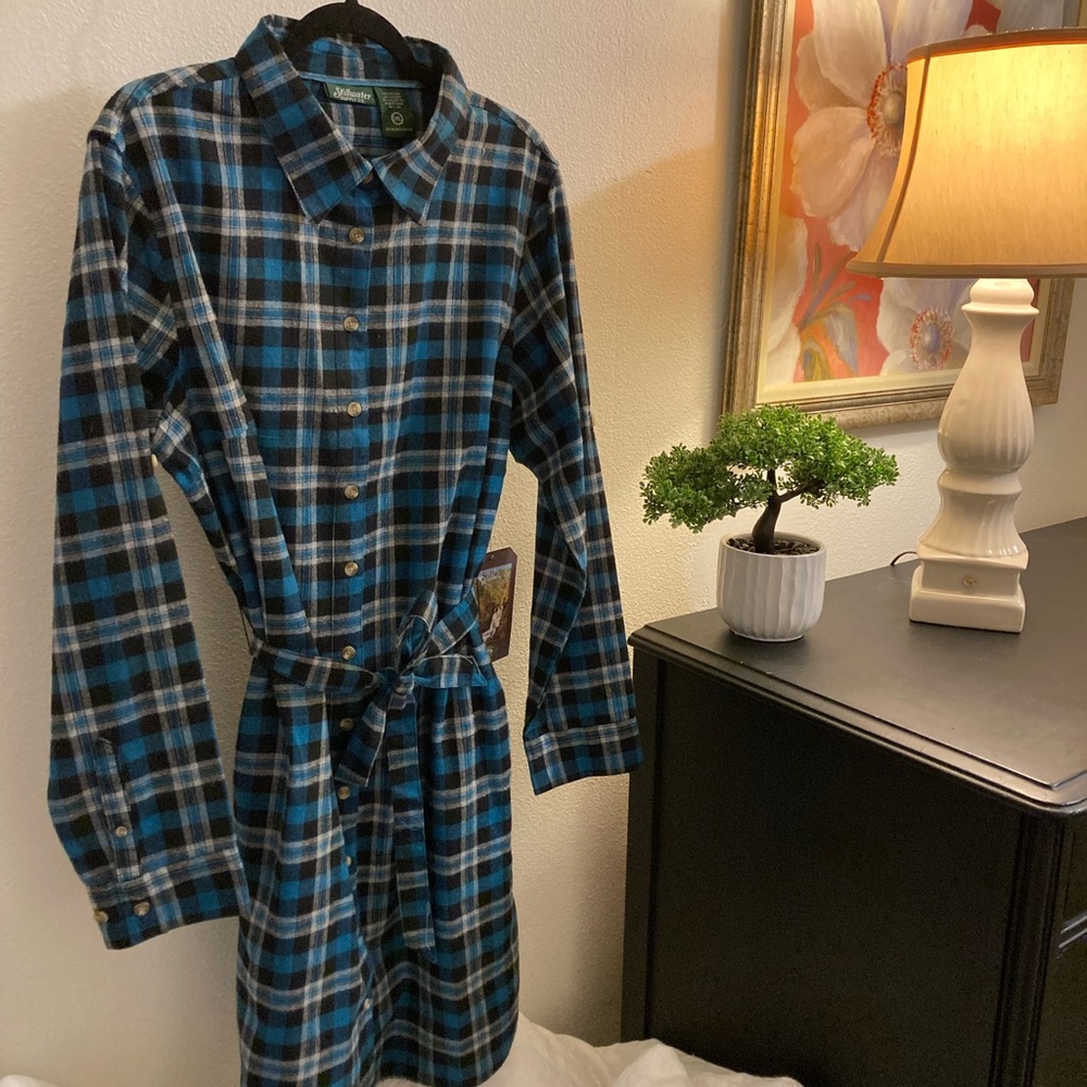 2x Blue Plaid Dress